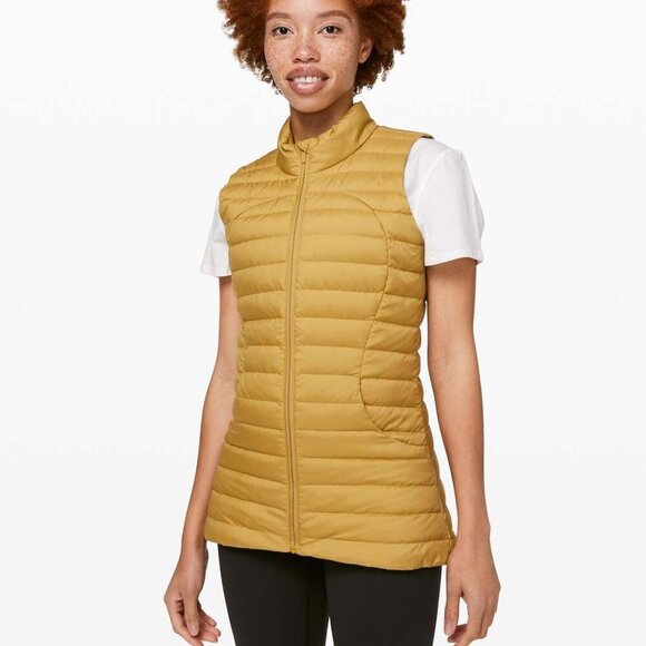Lululemon Pack It Down Vest- Vintage Gold Lightweight Packable Down Vest- Size 2 - Picture 2 of 16